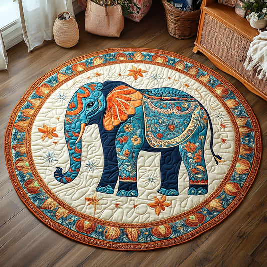 Majestic Elephant CW2508035CL Quilted Round Mat