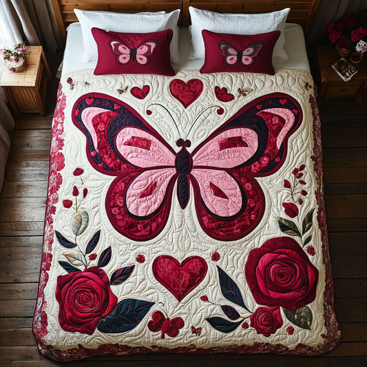 Red Rose Butterfly WY1802068CL Duvet Cover Set