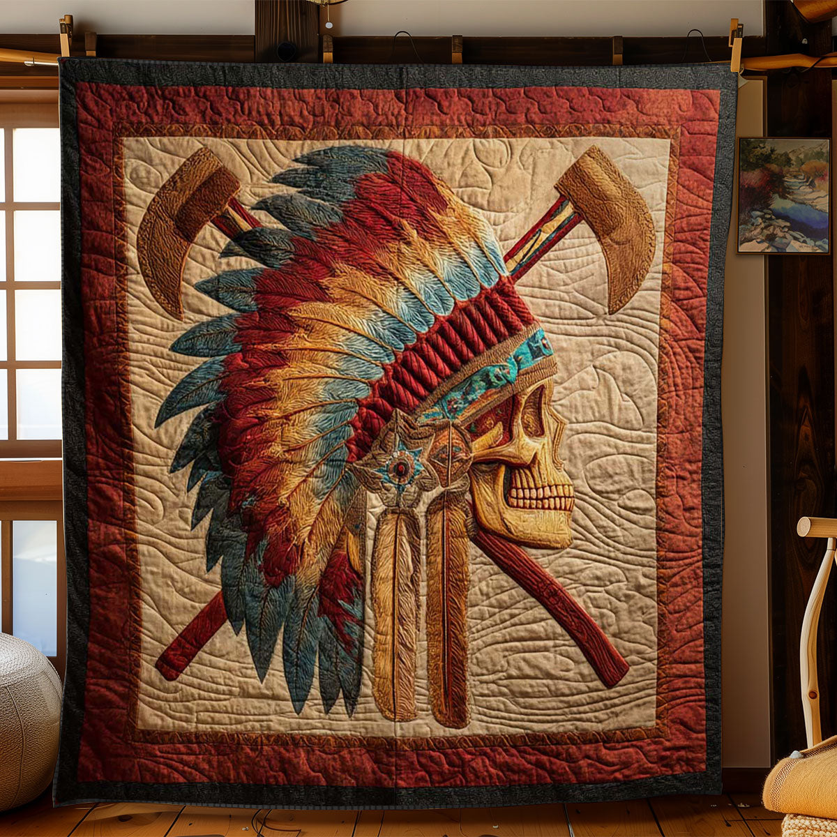 Feathered Skull WN1104009CL Quilt
