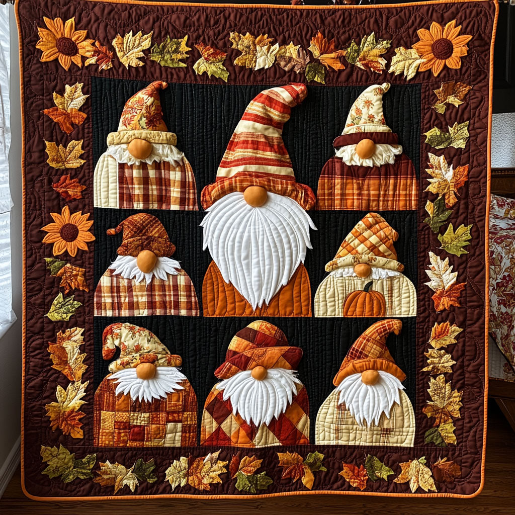 Happy Harvest Gnomes WY1508064CL Quilt