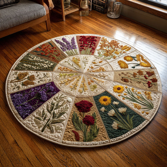 Flower Wheel CW2607026CL Quilted Round Mat