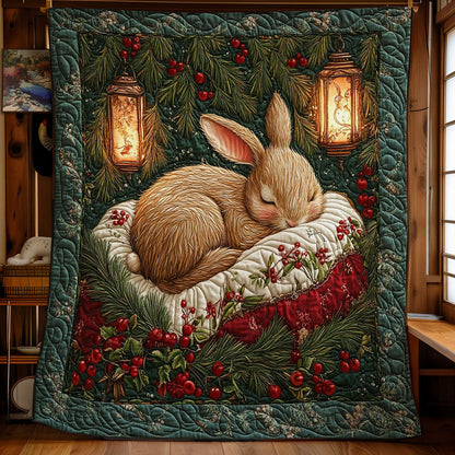 Sleeping Rabbit In Holly WY2301078CL Quilt