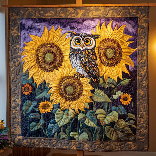 Owl Perched Among The Sunflowers LT2409025CL Quilt
