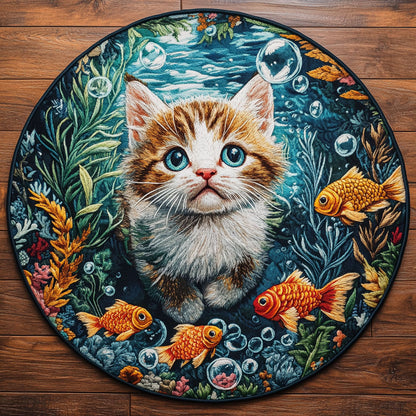 Cat And Coral Play WN1906019CL Quilted Round Mat