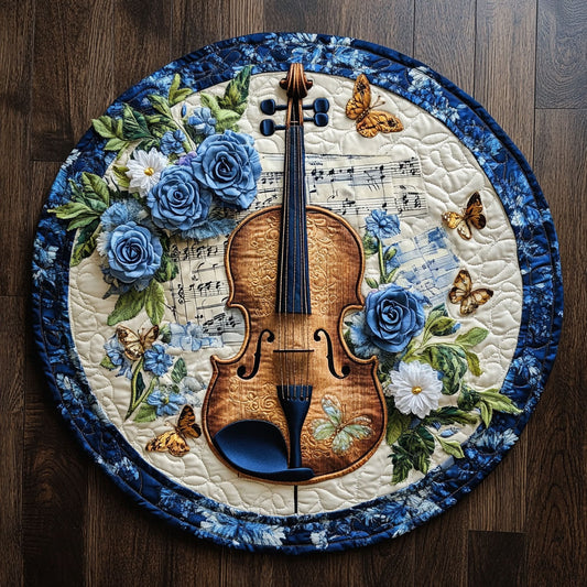 Dreamy Violin CM1405004CL Quilted Round Mat
