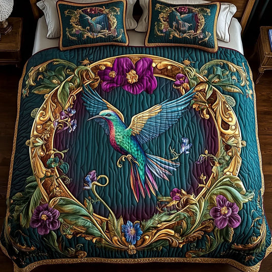 Hummingbird In Flower Wreath WY0502080CL Duvet Cover Set
