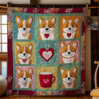Valentine Corgi WY1401044CL Quilt
