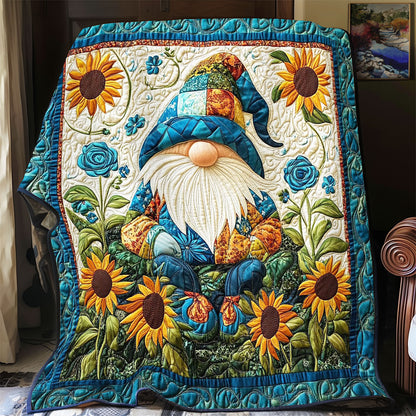 Gnome In Sunflower Garden WY0801025CL Quilt