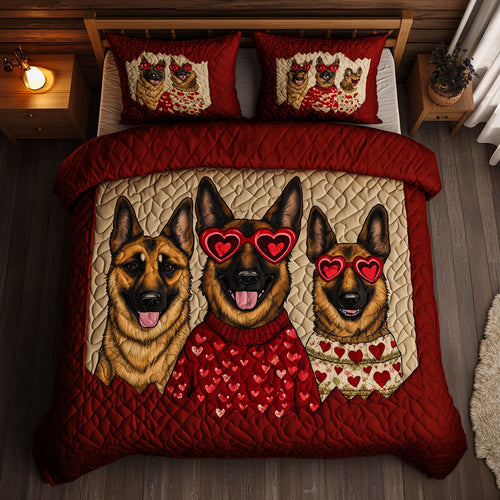 German Shepherd Valentine WX0901074CL Duvet Cover Set