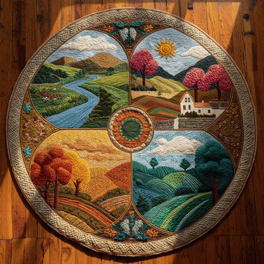 Blossom Valley Season CW1108014CL Quilted Round Mat