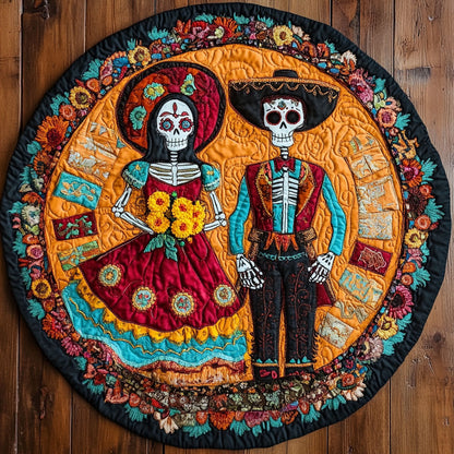 Skeleton Hearts WN0608077CL Quilted Round Mat