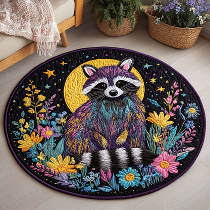 Raccoon Moon Night CW1501052CL Quilted Round Mat