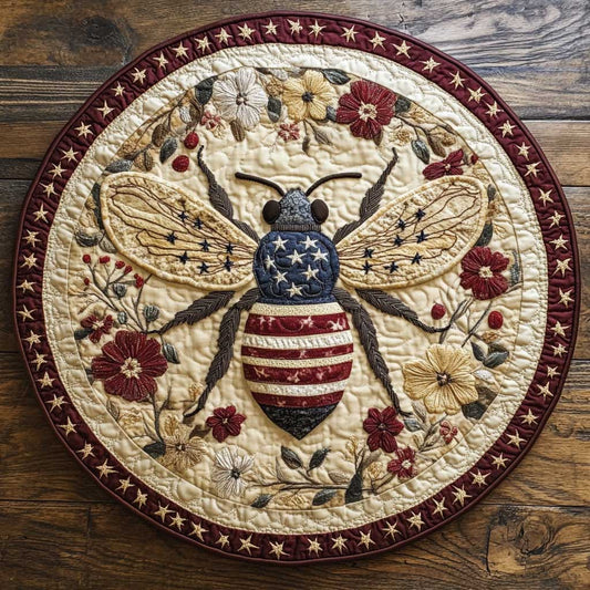 Bee Woven WN1905017CL Quilted Round Mat