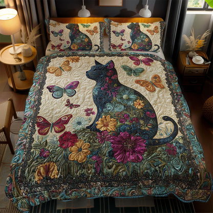 Whimsical Butterfly Cat WN0302087CL Duvet Cover Set