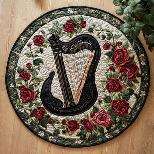 Harp Roses CW0606039CL Quilted Round Mat