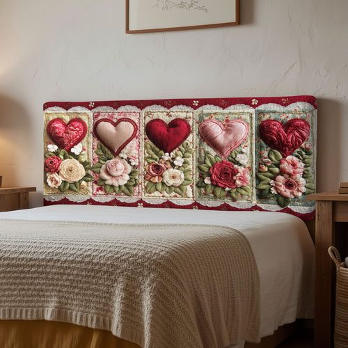 Garden Hearts CP2312016CL Quilted Headboard Slipcover