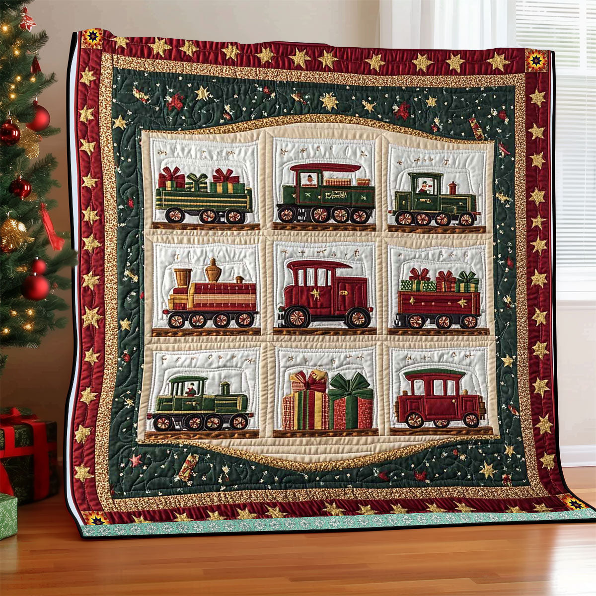 Christmas Train Present WP0711020CL Quilt