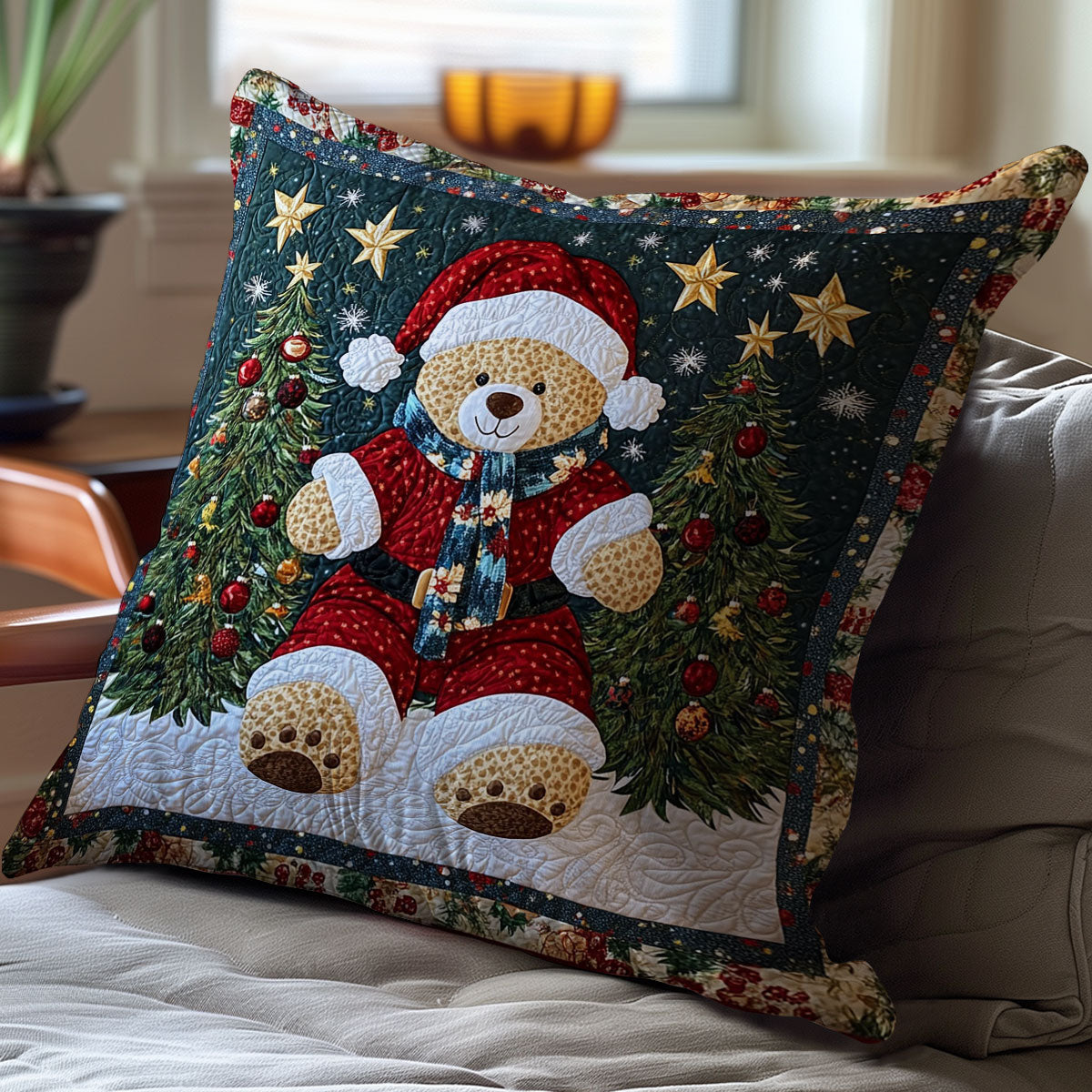 Christmas Bear WJ2311043CL Quilt Pillow Case