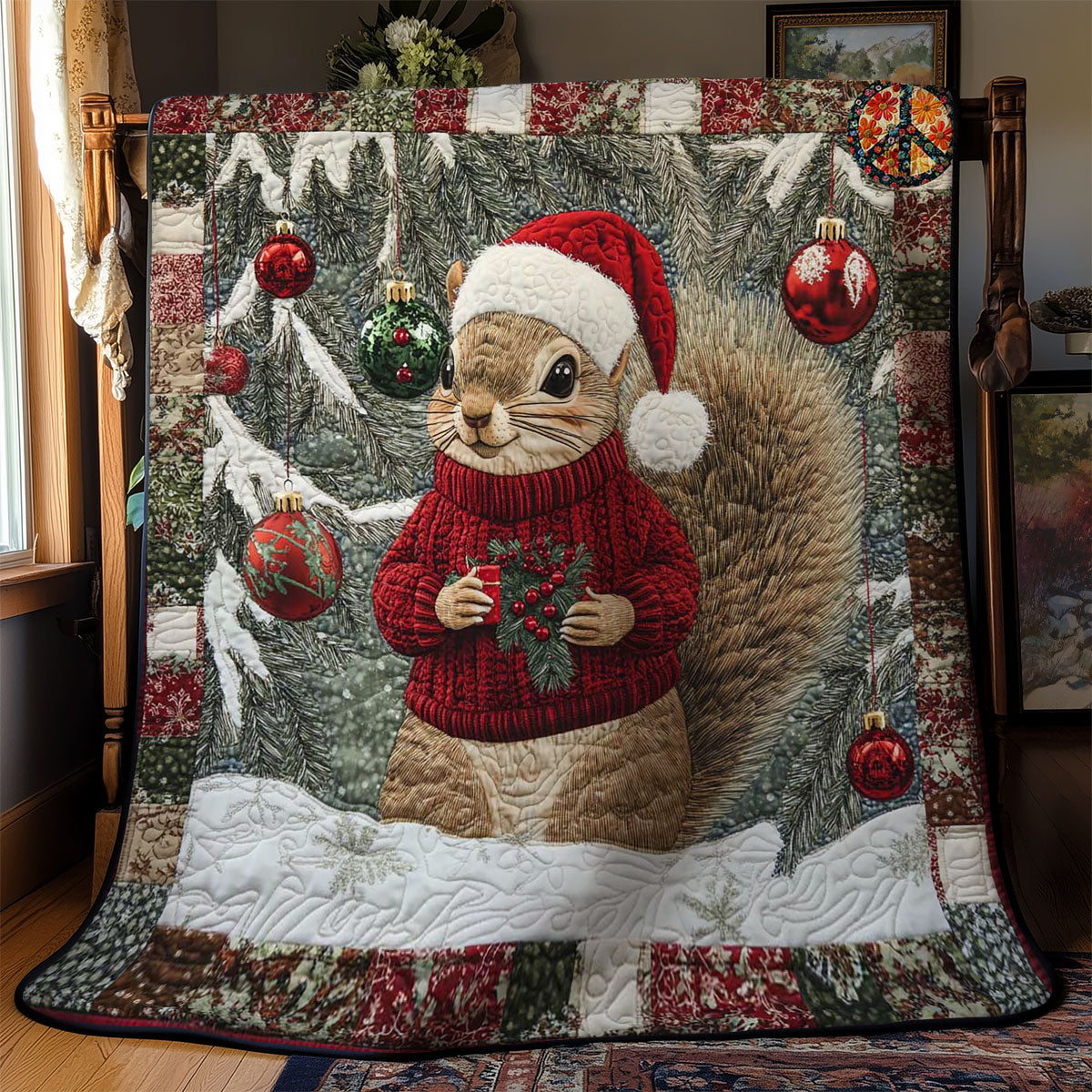 Squirrel’s Holiday Cheer WN0711025CL Quilt