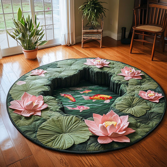 Lotus Koi CP1001064CL Quilted Round Mat