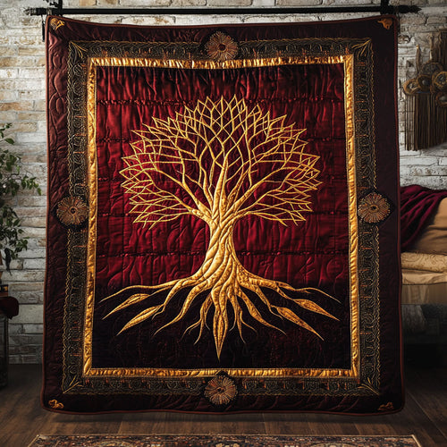 Burgundy And Gold WY0307014CL Quilt