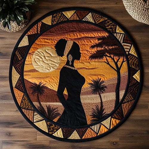 African Soul WN2504005CL Quilted Round Mat