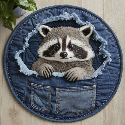 Denim Racoon CW1206010CL Quilted Round Mat