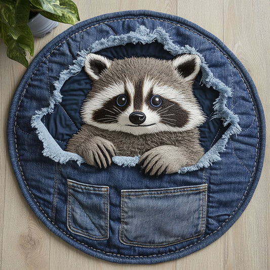 Denim Racoon CW1206010CL Quilted Round Mat