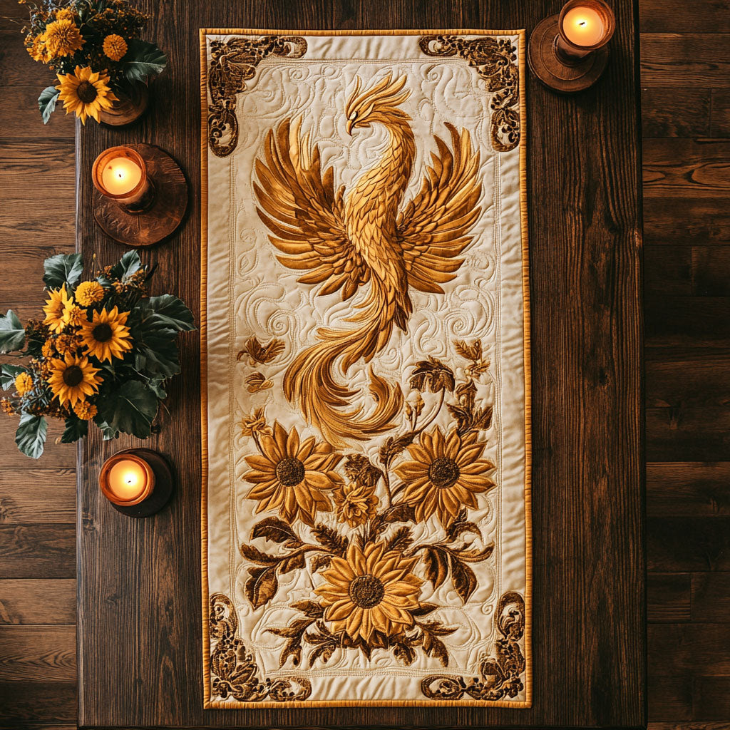 Phoenix Fire Blossom WN2107044CL Quilted Table Runner