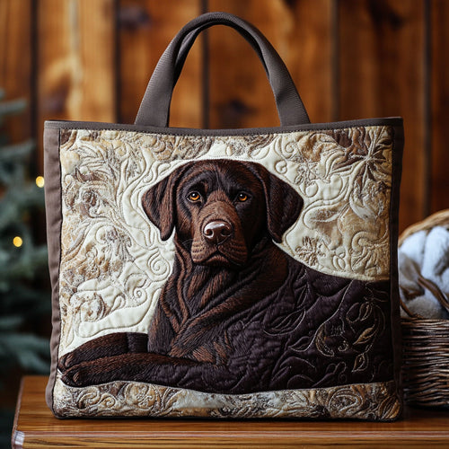 Winter Labrador CW3010026CL Quilted Tote Bag