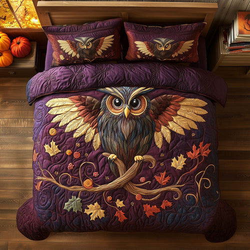 Winging Owl in Purple Myst XK2109009CL Duvet Cover Set