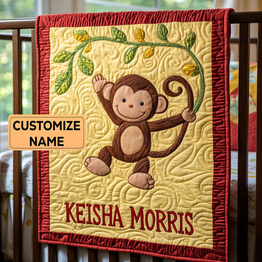 Monkey Mischief CP2607021CL Personalized Baby Quilt