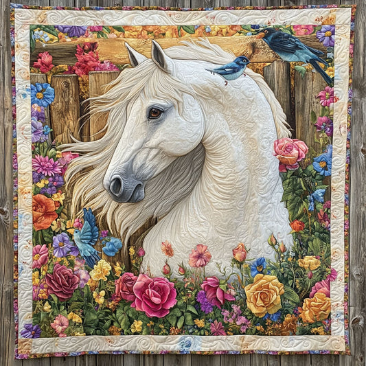 Horse Floral Garden CW0907018CL Quilt