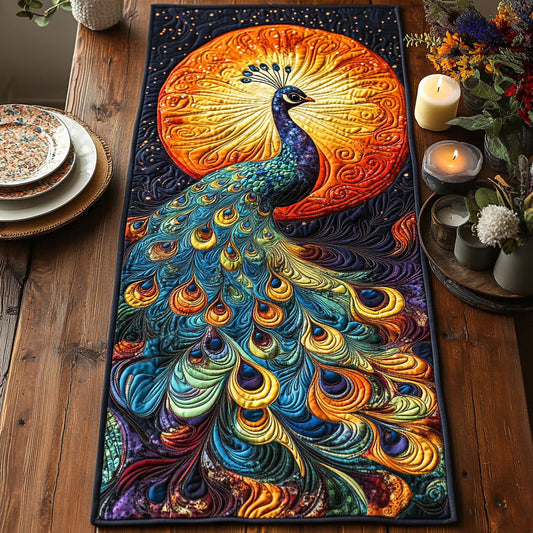 Mystic Peacock CW2205386CL Quilted Table Runner