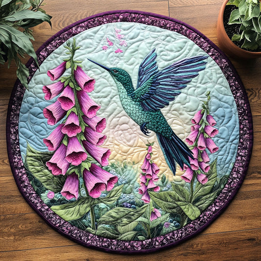 Hummingbird Bloom CW2205377CL Quilted Round Mat