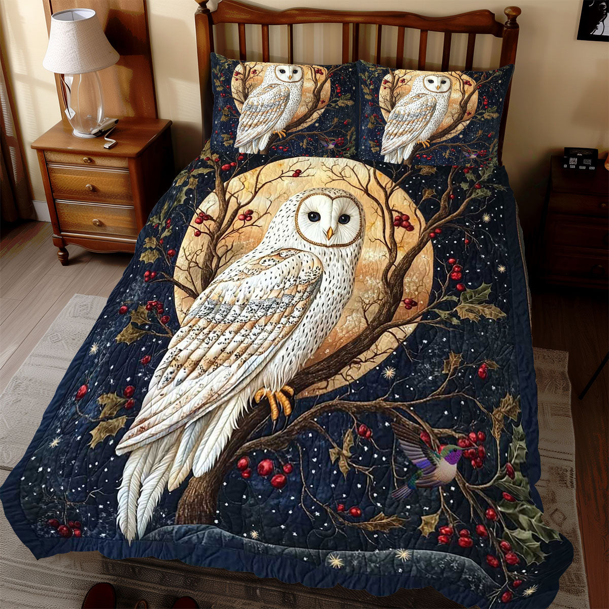 Christmas Eve White Owl WP2211007CL Duvet Cover Set