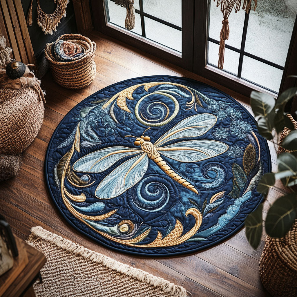 Majestic Dragonfly WX2805027CL Quilted Round Mat