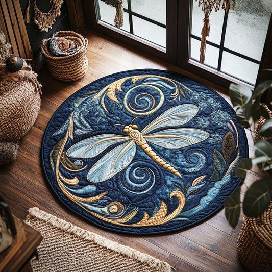 Majestic Dragonfly WX2805027CL Quilted Round Mat