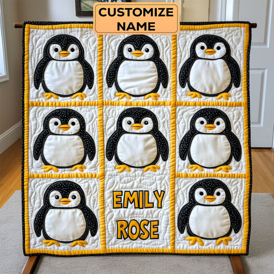 Snowy Square Friends WJ2907014CL Personalized Baby Quilt