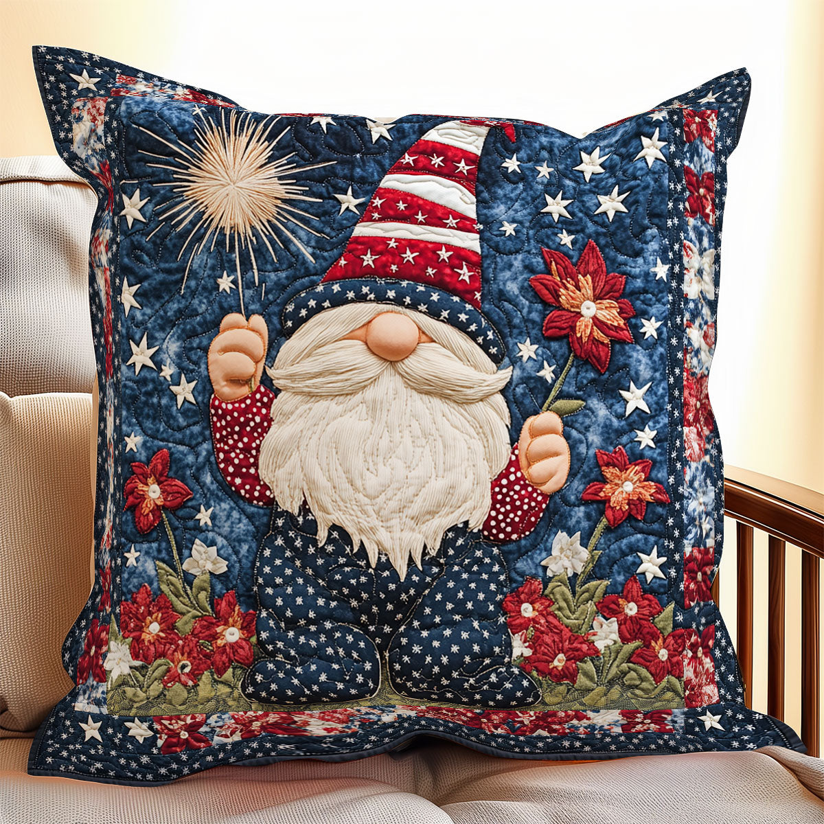Lovely Gnome WX1306076CL Quilt Pillow Case