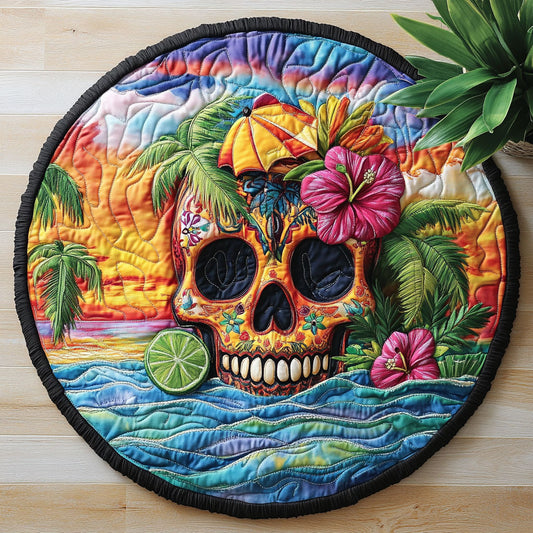 Summer Skull CW1706045CL Quilted Round Mat