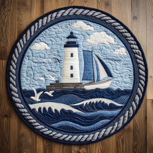 Lighthouse Calling WN0307072CL Quilted Round Mat