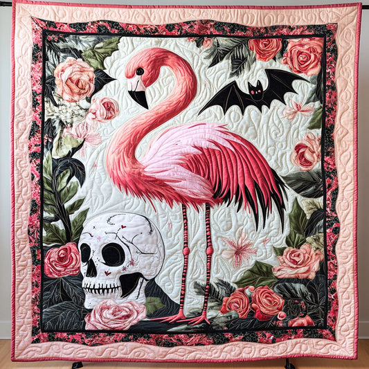 Rose Skull Flamingo WY2208117CL Quilt