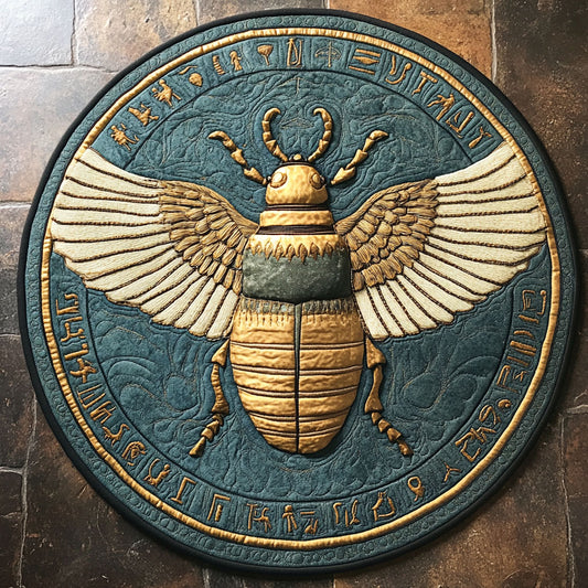 Scarab Sun Disc CP1507001CL Quilted Round Mat