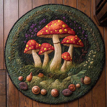 Red Mushroom CQ1405011CL Quilted Round Mat
