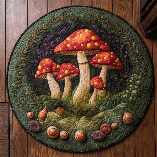 Red Mushroom CQ1405011CL Quilted Round Mat