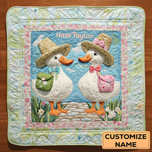 Lucky Duck Hug WN2407052CL Personalized Baby Quilt