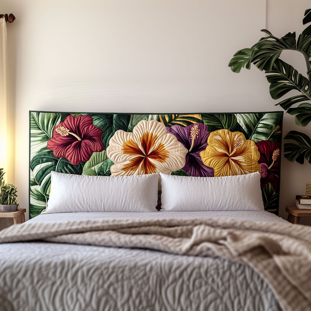 Hibiscus Paradise KL2212021CL Quilted Headboard Slipcover