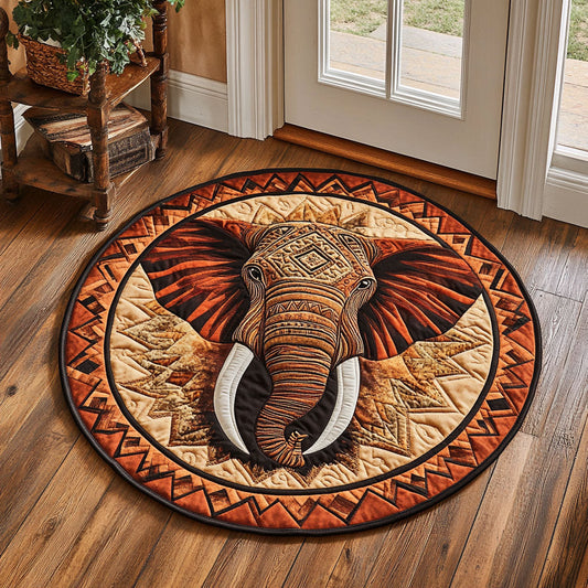 Mystic Elephant WX2605043CL Quilted Round Mat