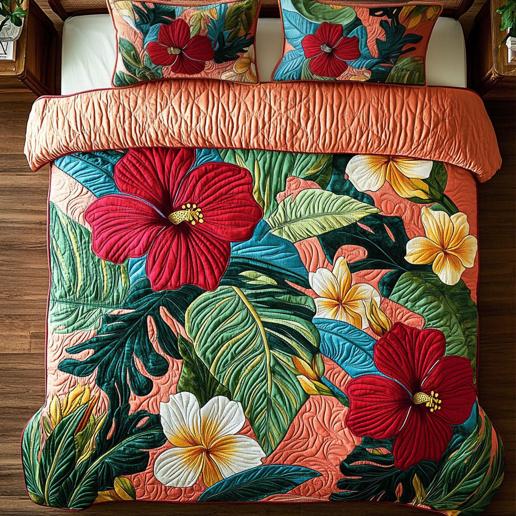 Tropical Hibiscus Garden WY1306047CL Duvet Cover Set